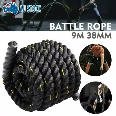 9M Heavy Duty Home Gym Battle Rope Battling Strength Training Exercise Fitness • $50.45