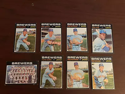 Vintage 1970 Lot Of 8 T.C.G Topps Baseball Cards Milwaukee Brewers • $3