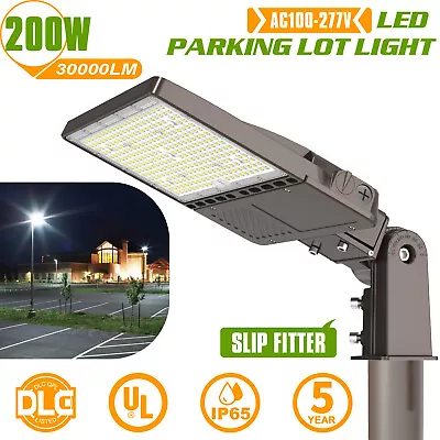 UL 200W LED Parking Lot Pole Light Commercial Shoebox Fixture Dusk To Dawn 5000K • $120.60