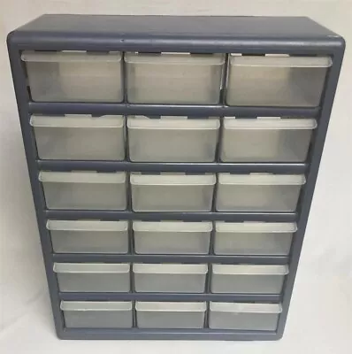 18-Drawer Small Parts Plastic Storage Cabinet Unit Organizer Hardware -Bluish • $20