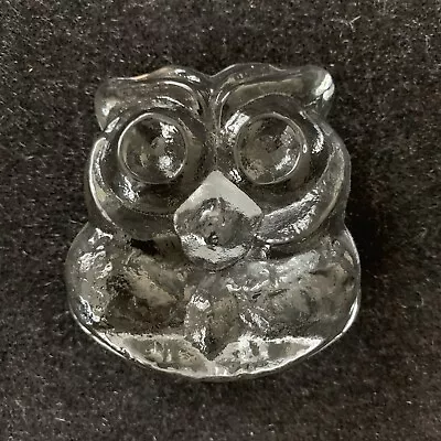 Blenko Handcraft Clear Glass Owl Paperweight Made In USA America • $19