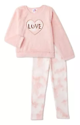 NEW Bmagical Love Pink Heart Faux Fur/Mink 2 PCS Pajamas Set Size 7 • $16