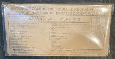 French 24hr Army Food Ration #2 Halal RCIR Military MRE In Us • $75