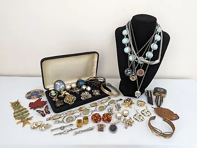 £5.50 • Buy Vintage Costume Jewellery Joblot Bundle Gold Tone Silver Tone Necklace Earrings