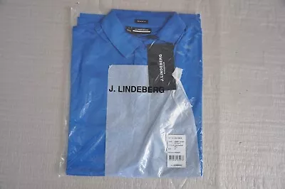 J Lindeberg Men's Perry Long Sleeve Regular Fit Golf Polo Blue Size M        X68 • $44.99