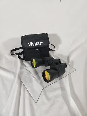 Vivitar Binoculars 7 X 50 297ft At 1000 Yards Black With Bag Case Coated Optics • $19.95