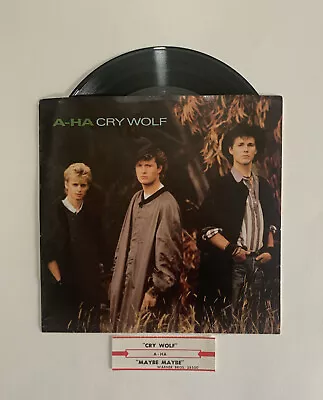 A-Ha - Cry Wolf / Maybe Maybe 7  45 Vinyl Record Sleeve Jukebox Strip 1986 • $9.99