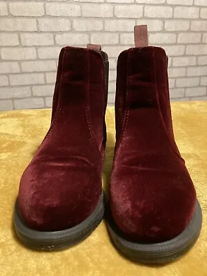 Dr Martens Red Velvet Chelsea Boots Size 4 • £65