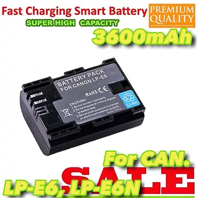 Camera Battery LP-E6 FOR Canon EOS 5D Mark III EOS 80D 70D 7D 60D 6D 3600mAh AU • $35.55