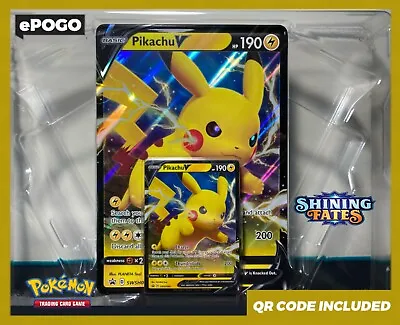$9.99 • Buy Pokemon Shining Fates Pikachu V SWSH061 Promo & JUMBO Card & Qr Code NM PSA ✅