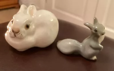 Vintage Lomonosov Porcelain Figures. 1 X Rabbit / 1 X Squirrel. Made In USSR • £13.50