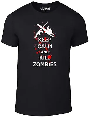 Keep Calm And Kill Zombies Mens T-Shirt - Walking Dead Negan Rick Gift Blood TV • £13.99