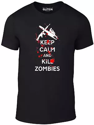 Keep Calm And Kill Zombies Mens T-Shirt - Walking Dead Negan Rick Gift Blood TV • £15.99