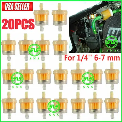 20PCS Motor Inline Gas Oil Fuel Filter Small Engine For 1/4'' Line 6-7mm Hose US • $8.39