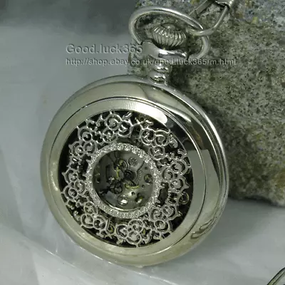 Arabic Numerals Mechanical Pocket Watch Half Hunter Vintage Hand-winding Unisex • £11.69