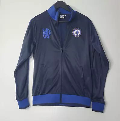 Chelsea FC Track Top Jacket Blue Navy Small Embroidered Football Team Logo Mens  • £17.95