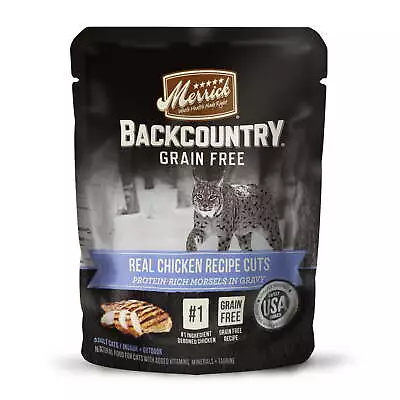 (24 Pack) Merrick Backcountry Grain Free Wet Cat Food Real Chicken 3 Oz. Pouches • $66.20