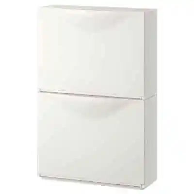 IKEA TRONES Shoe Storage Cabinet Rack Organiser 52x18x39cm PACK OF 2 - White • £39.99