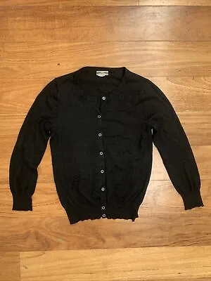 J.Crew Black 100% Cashmere  3/4 Sleeve Light Cardigan Sweater XS HOLES • $15