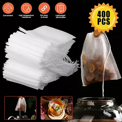 $9.48 • Buy 400 PCS Tea Bag Disposable Drawstring Flip Empty Teabag Herb Loose Tea Filter US