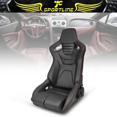 Bucket Racing Seat Universal Reclinable Left Side Dual Slider Black PU Leather • $269.85