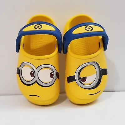 CROCS Fub Lab Minions Yellow Blue Sandals Shoes 204113 Boys Toddler Size 7 C • $29.99