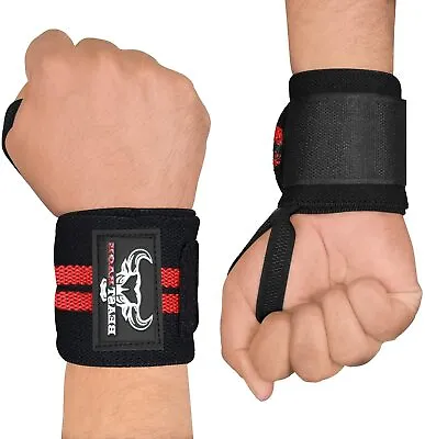 Wrist Wraps Weight Lifting Gym Straps Support Strength Elasticated Hand Bandage  • £4.99