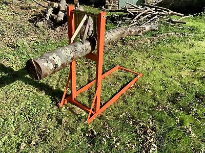 Metal Log Saw Horse For Cutting Logs Safely Chainsaw Log Holder Firewood • £81