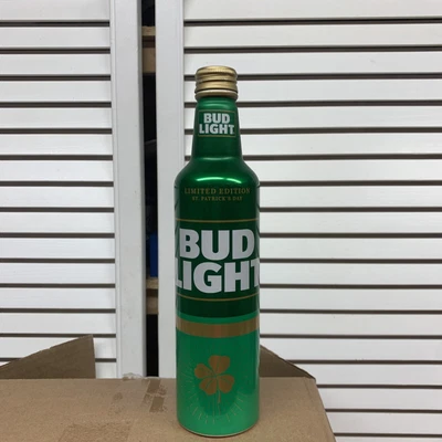 $9.99 • Buy Bud Light St. Patricks Day Aluminum Beer Bottle  W/cap Limited Edition