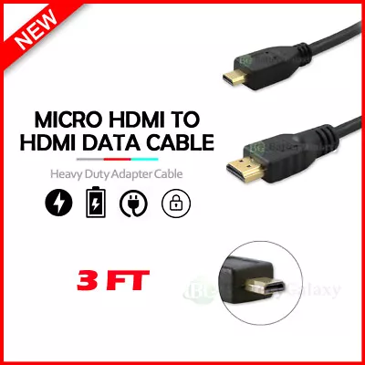 Micro HDMI To HDMI Cable Adapter Converter 4K GoPro HERO 7 6 5 4 3 Camera 60Hz • $3.99