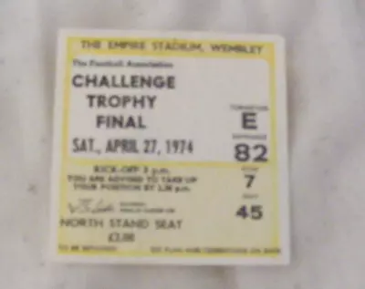 TICKET   1974 FA TROPHY FINAL - Dartford V Morecambe - • £8.99