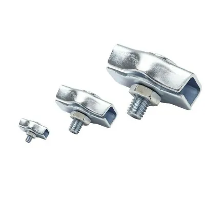 £1.55 • Buy 2mm 3mm 4mm 5mm 6mm 8mm--Wire Rope Clamp Simplex Duplex Galvanised Zinc Plated