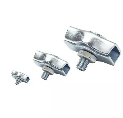 2mm 3mm 4mm 5mm 6mm 8mm--Wire Rope Clamp Simplex Duplex Galvanised Zinc Plated • £0.99