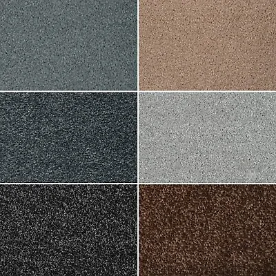 Cheap Carpet Budget Saxony Carpet 4m Wide Bedroom Lounge Grey Carpets Low Price • £28