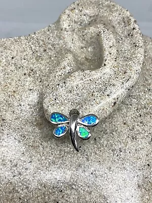 Vintage Fire Opal Dragonfly Earrings 925 Sterling Silver • $60