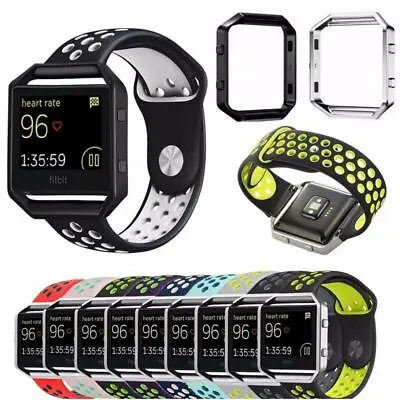 $1.73 • Buy Breathable Soft Silicone Sport Wristband Band Strap+Metal Frame For FitBit Blaze