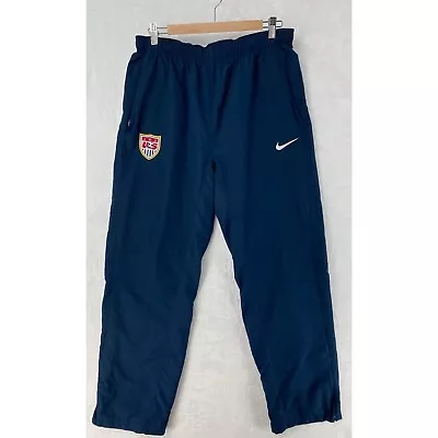 Vintage Nike Pants Men's Large Blue US Soccer Training Track Swishy USMNT • $35.99