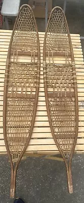 Vtg US Military Snocraft Inc. Snow Shoes Norway Maine USA 1940s 56” X 10” 34597 • $200