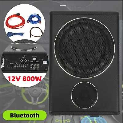 8''Car Subwoofer Audio Bluetooth Underseat Sub Speaker Active Amplifier Bass Box • £72