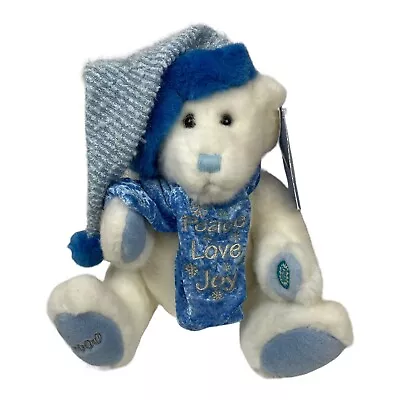 Dan Dee 2000 Limited Edition White Blue 14  Plush Bear Musical Peace Love Joy • $30.69