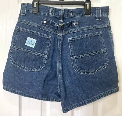 Lee Shorts Size 10 Vintage Dungaree Riveted 90's High Waisted Pockets • $23