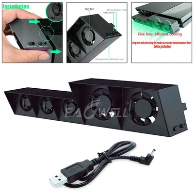 $26.39 • Buy For PS4/PS4 Pro Game Accessories Play Station 4 Host Cooling Fan Cooler External