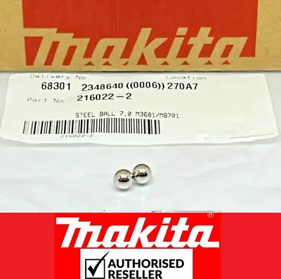 2x Genuine Makita Steel Ball 7mm For Hr2653 Hr2811ft Hr3000c Hr3001c Hr3012fc • £3.96