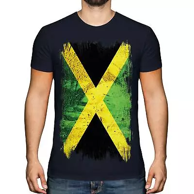 Jamaica Grunge Flag Mens T-shirt Tee Top Jamaican Shirt Football Jersey Gift • £11.95