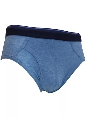 £6.99 • Buy Ex-M & S Cool & Fresh Blue Marl Cotton-Rich Mens Briefs - 2-Pack - BNWOT