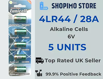 5x 4LR44 6v Batteries Alkaline  PX28A 476A A544 4A76 Battery By Eunicell  0% Hg • £3.09