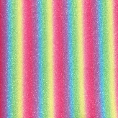 Rainbow Fine Glitter Fabric Sparkly Vinyl Backed Material Decor • £1.95