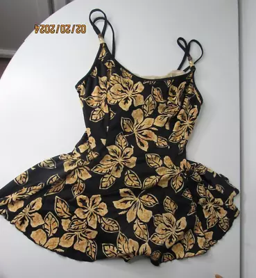 Vintage Cole Of California One Piece Swimsuit Black Floral Swimdress Small • $19.99