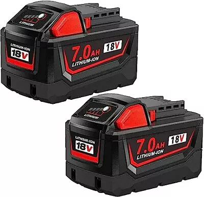 2 Packs 18v 7000mah Replacement Battery For Milw M18 Battery Pack Compatible Wit • $78.56