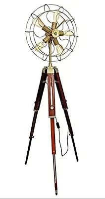 Hollywood 5 Holders Fan Light With Wooden Tripod Stand Antique Design Home Decor • $399